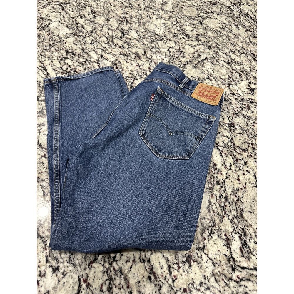 Levi's Men's Straight Jeans Blue Cotton 40x29 505‎ Original Fit Medium Wash 2nd